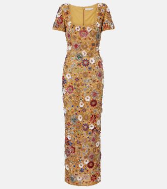 Rachel Gilbert Abito lungo Francesca con cristalli