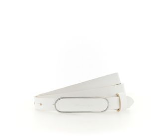 Tamaris Lederg&uuml;rtel TAMARIS, Damen, Gr. 11,5, weiss (wei&szlig;), Rindsleder, G&uuml;rtel Lederg&uuml;rtel, Elegante, lederbezogene Koppelschliesse in gl&auml;nzendem Silber