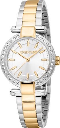 Roberto Cavalli Womens Crystal Accented Twotone Bracelet Watch - Silver - One Size
