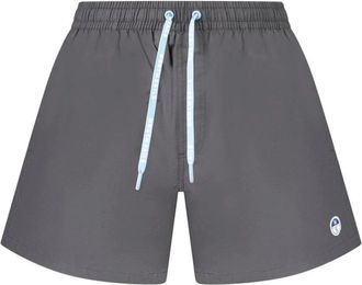 North Sails Zwarte katoenen zwembroek met oceaandetails - Heren - Strandmode - Grijs - XL - Katoen - Badmode