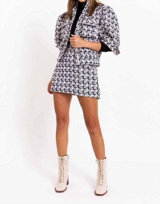 Christy Lynn Jocelyn Mini Skirt In Pink Tweed