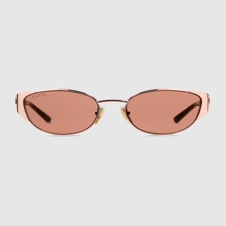 Gucci Oval-frame Sunglasses, Gold
