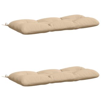 vidaXL Cuscini Per Panchina Vianen 2 Pz 100% Poliestere Crema Vidaxl