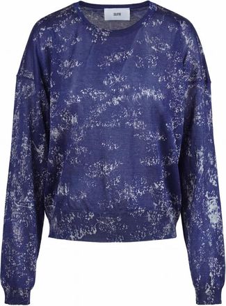 SOLOTRE Abu Knit Sweater - Dames - Ronde hals truien - Blauw - 2XS - Polyester - Truien & Vesten