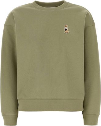 Maison Kitsun&eacute; Sage Green Cotton Sweatshirt