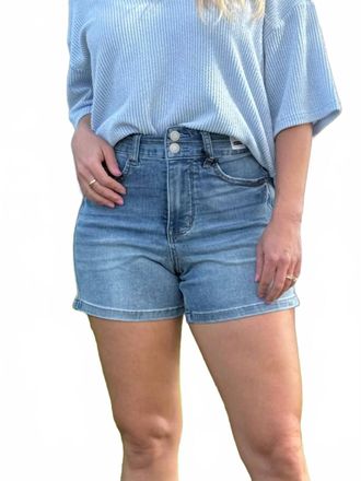 Judy Blue The Double Trouble Denim Shorts In Mid Wash