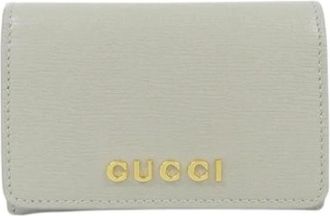Gucci Pre-owned Business card case - Dames - Vintage Accessoires - Grijs - ONE Size - Leer - Vintage