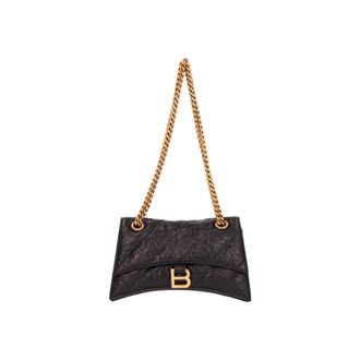 Balenciaga Shoulder Bags, female, Black, ONE SIZE, Crush Small Shoulder Bag