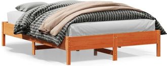 vidaXL Bed Frame without Mattress Wax Brown 140x200 cm Solid Wood Pine Vidaxl