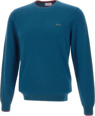 Sun 68 Trui met ronde hals - Heren - Ronde hals truien - Blauw - 3XL - Katoen - Truien & Vesten