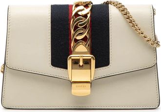 Gucci Pre-owned Gucci Super Mini Leather Sylvie Chain Crossbody 494646 2149