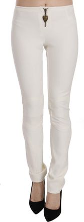 Just Cavalli White Mid Waist Skinny Dress Trousers Womens Pants