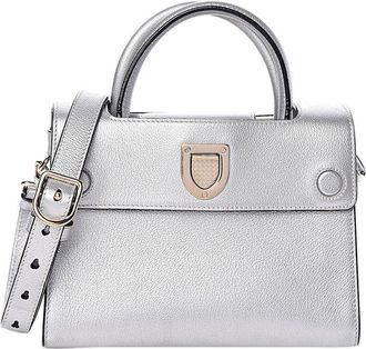 Dior Silver Grained Leather Mini Diorama Bag