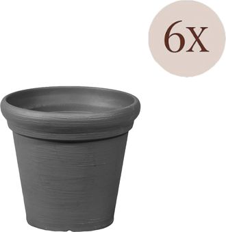 Dmora Oggettistica Lou, Set 6 Vasi, Colore Struttura Made In Italy, Materiale Struttura In, Nero Antracite