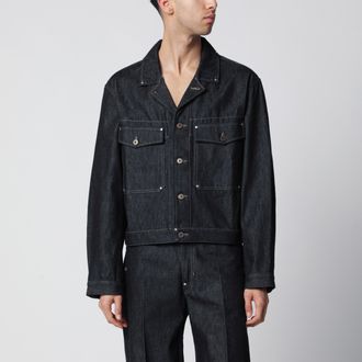 Christophe Lemaire Giacca trucker in denim di cotone blu