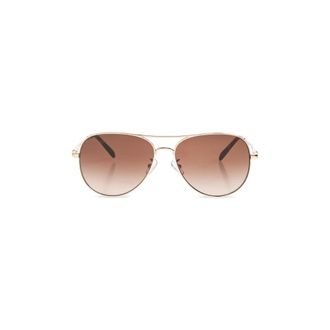 Tory Burch Tory Burch, Sunglasses, female, Yellow, Size: 58 MM Logo Frame Aviator Sunglasses