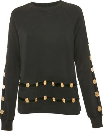 Balmain Sweater verfraaid met munt - Zwart