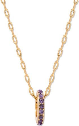 Brook & York Gabby Birthstone Necklace in Gold/feb at Nordstrom