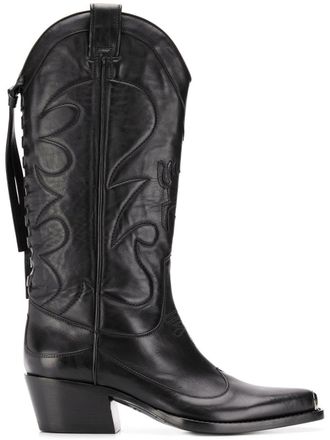 HTC cowboy boots - women - Calf Leather/Calf Leather/Calf Leather - 36 - Black