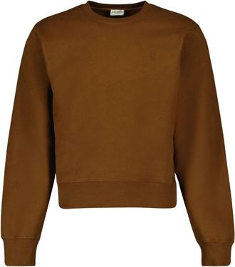 Saint Laurent Katoenen Sweatshirt - Heren - Sweatshirts - Bruin - M - Katoen - Hoodies & sweatvesten