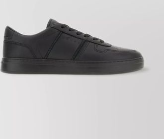 Hogan leather sneakers with flat sole and perforated toe cap
