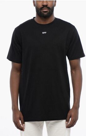 Off-white Black Cotton ARROW Crew-neck Mens T-shirt
