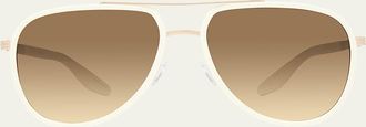 Barton Perreira Cani Titanium Aviator Sunglasses