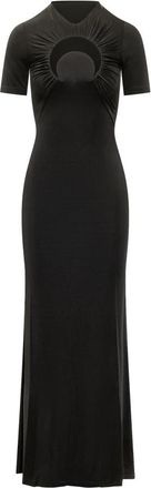 Marine Serre Moon Hole Lange Jurk - Dames - Maxi kleedjes - Zwart - XS - Kleedjes