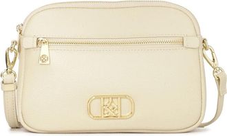 Kazar Beige handtas met een zak aan de voorkant - Dames - Schoudertassen - Beige - ONE Size - Leer - Tassen