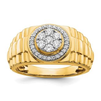 Diamond2Deal 10k Yellow Gold Lab Grown Diamond Wedding Band Ring 1/2Ct Clarity- VS Color- G-H