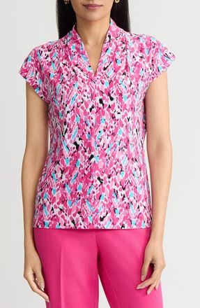 Kasper Printed Dolman Sleeve Top in Lily White Multi at Nordstrom, Size X-Large P