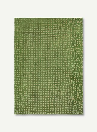 Louis De Poortere Trammel Design - Alfombra Estructurada - Fabricada En B&eacute;lgica - Acabado A Mano - Antideslizante Natural - 100% Poli&eacute;ster - Verde Alta - 80 X 150 Cm