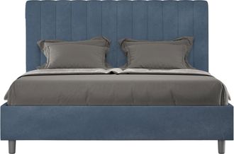 ITYhome Letto Matrimoniale E Rete 160x200 In Microfibra Blu Agueda