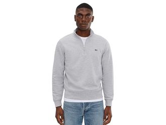 Lacoste High Neck Zipped Fleece Sweatshirt Mens Sweatshirt Grey : 7 (2XL), Cotton/Elastane
