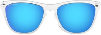 Oakley 55mm Polarized Rectangular Sunglasses in Clear/Blue at Nordstrom