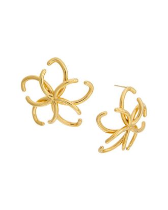 Oscar De La Renta O Flower Hoop Earrings