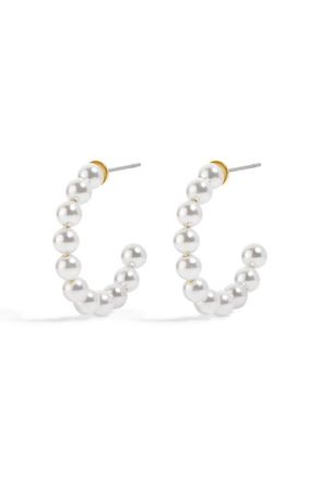 Electric Picks Beachwood Pearl Hoops in Gold at Nordstrom