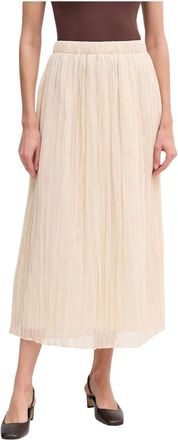 Oui Dames, Rokken, Beige, Maat: L Poliester