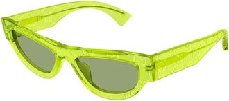 Gucci Cat-Eye Zonnebril - Dames - Zonnebrillen - Groen - 53 MM - Accessoires