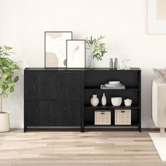 Berkfield Home Sideboard 2 pcs Black oak 70 x 41 x 75 cm Engineered wood