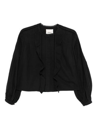Isabel Marant Cubraly blouse met ruches - Zwart