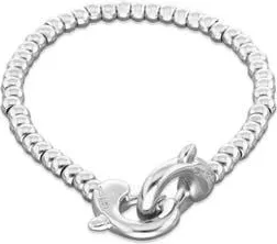 UNOde50 Sterling Silver Plated Small Ball Bracelet with interlocking Carabiner at Nordstrom, Size Medium