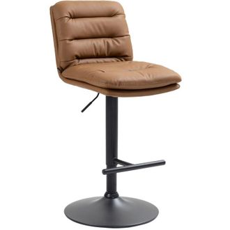 Clp Taburete de bar Damar en polipiel Marrón claro Negro