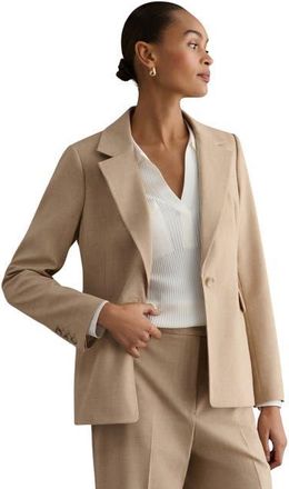 Hobbs London Ashleen Single-Breasted Blazer in Neutral at Nordstrom, Size 16