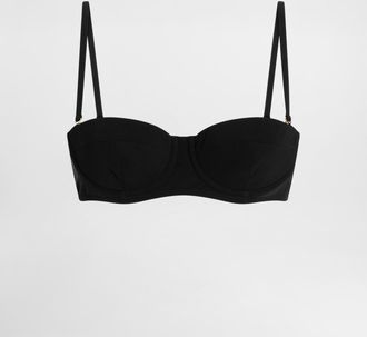 Dolce & Gabbana Balconcino Imbottito - Woman Swimwear Black Jersey 2
