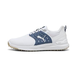 Puma Puma Mens Ignite Elevate 2 Golf Shoes, Puma White-Dark Indigo-ice Coffee, 10.5
