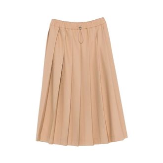 Fabiana Filippi Rokken, Dames, Bruin, XS, Polyester, Plissirok met trekkoord, midi