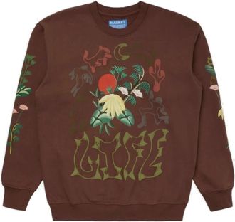 Market Sweatshirt met lange mouwen en ronde hals - Heren - Sweatshirts - Bruin - XL - Katoen - Hoodies & sweatvesten