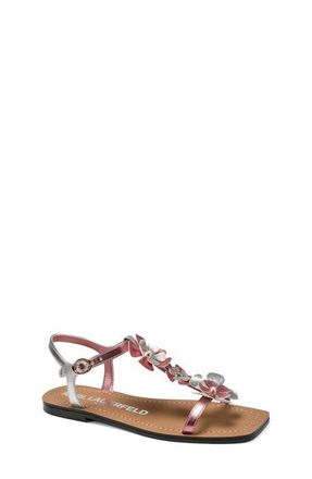 Karl Lagerfeld Margate Flower Embellished Sandal in Pink at Nordstrom, Size 7.5