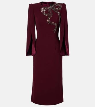 Jenny Packham Love beaded crepe midi dress